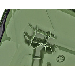 Передвижной мусорный контейнер с крышкой на колесах 1100 л желтый