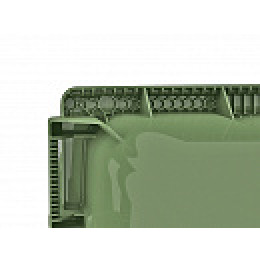 Передвижной мусорный контейнер с крышкой на колесах 1100 л желтый