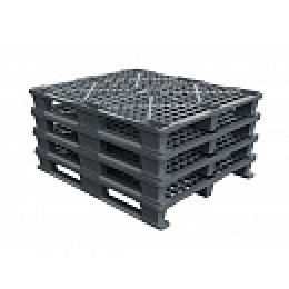 Поддон перфорированный пластиковый 1200х1000x150 на 2-х полозьях серый