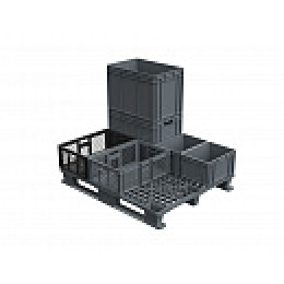 Поддон перфорированный пластиковый 1200х1000x150 на 2-х полозьях серый