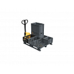 Поддон перфорированный пластиковый 1200х1000x150 на 2-х полозьях серый