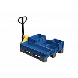 Поддон сплошной пластиковый 1200х1000x150 на 3-х полозьях усиленный одной трубой