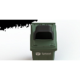 Передвижной мусорный контейнер с крышкой на колесах 360 л зеленый