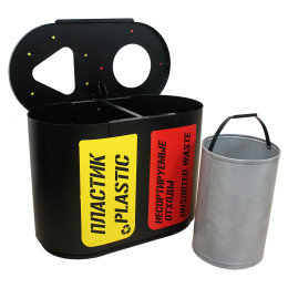 Урна для раздельного сбора мусора «Город» 2 секции (2 х 21л)