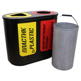 Урна для раздельного сбора мусора «Город» 2 секции (2 х 26л)