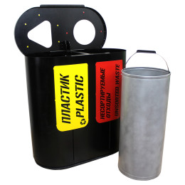 Урна для раздельного сбора мусора «Город» 2 секции (2 х 32л)