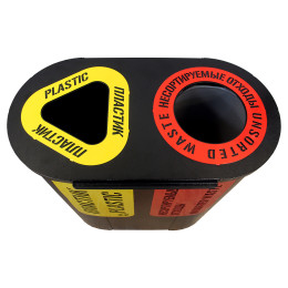 Урна для раздельного сбора мусора «Город» 2 секции (2 х 48л)