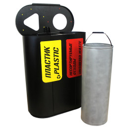 Урна для раздельного сбора мусора «Город» 2 секции (2 х 48л)