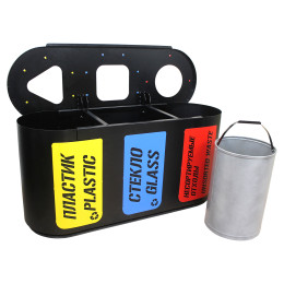 Урна для раздельного сбора мусора «Город» 3 секции (3 х 21л)