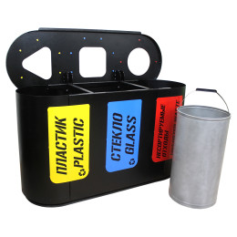 Урна для раздельного сбора мусора «Город» 3 секции (3 х 26л)