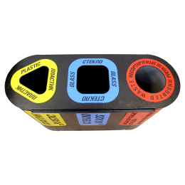 Урна для раздельного сбора мусора «Город» 3 секции (3 х 32л)