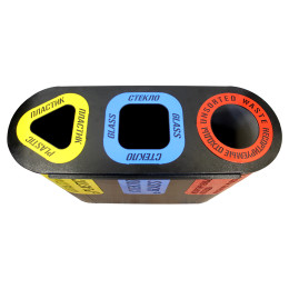 Урна для раздельного сбора мусора «Город» 3 секции (3 х 48л)