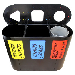 Урна для раздельного сбора мусора «Город» 3 секции (3 х 48л)