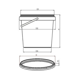 Ведро пластиковое с крышкой JET 150