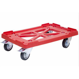 Тележка для пластиковых ящиков Арт. 508-3 чёрные колёса , два тормоза