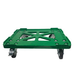 Тележка для пластиковых ящиков Арт. 508-3 чёрные колёса , два тормоза