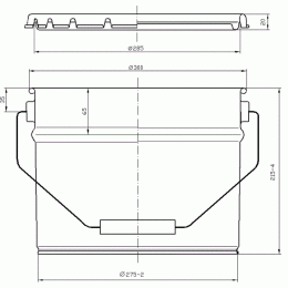 Ведро металлическое 10 л крышка-корона