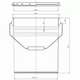 Ведро металлическое 20 л крышка-обруч