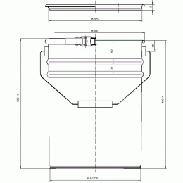 Ведро металлическое 27 л крышка-корона