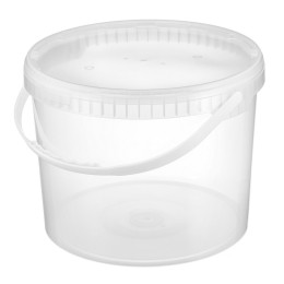 Ведро 11,3л пластиковое с крышкой и пластиковой ручкой