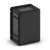 Евроконтейнер EC-4322.1 черный с гладким дном и открытыми ручками