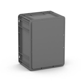 Евроконтейнер ЕС-4322.1 серый с гладким дном и открытыми ручками