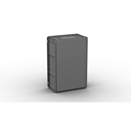 Евроконтейнер ЕС-6422.2 серый с гладким дном и закрытыми ручкми