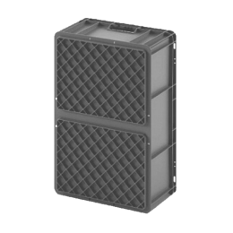 Евроконтейнер ЕС-6422.3 серый с усиленным дном и открытыми ручками