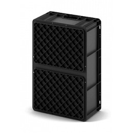 Евроконтейнер 600х400х220 EC-6422.4 черный с усиленным дном и закрытыми ручками