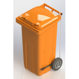 Контейнер для мусора на 120 л, на 2-х колёсах с крышкой и педалью. Арт. MGBT-120-П
